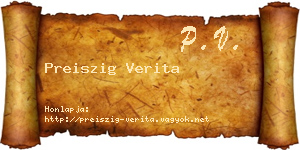 Preiszig Verita névjegykártya